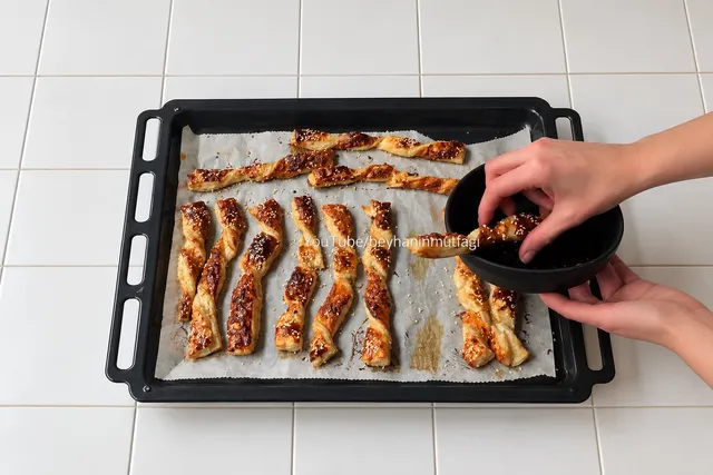 Peynirli Milföy Çubuklar